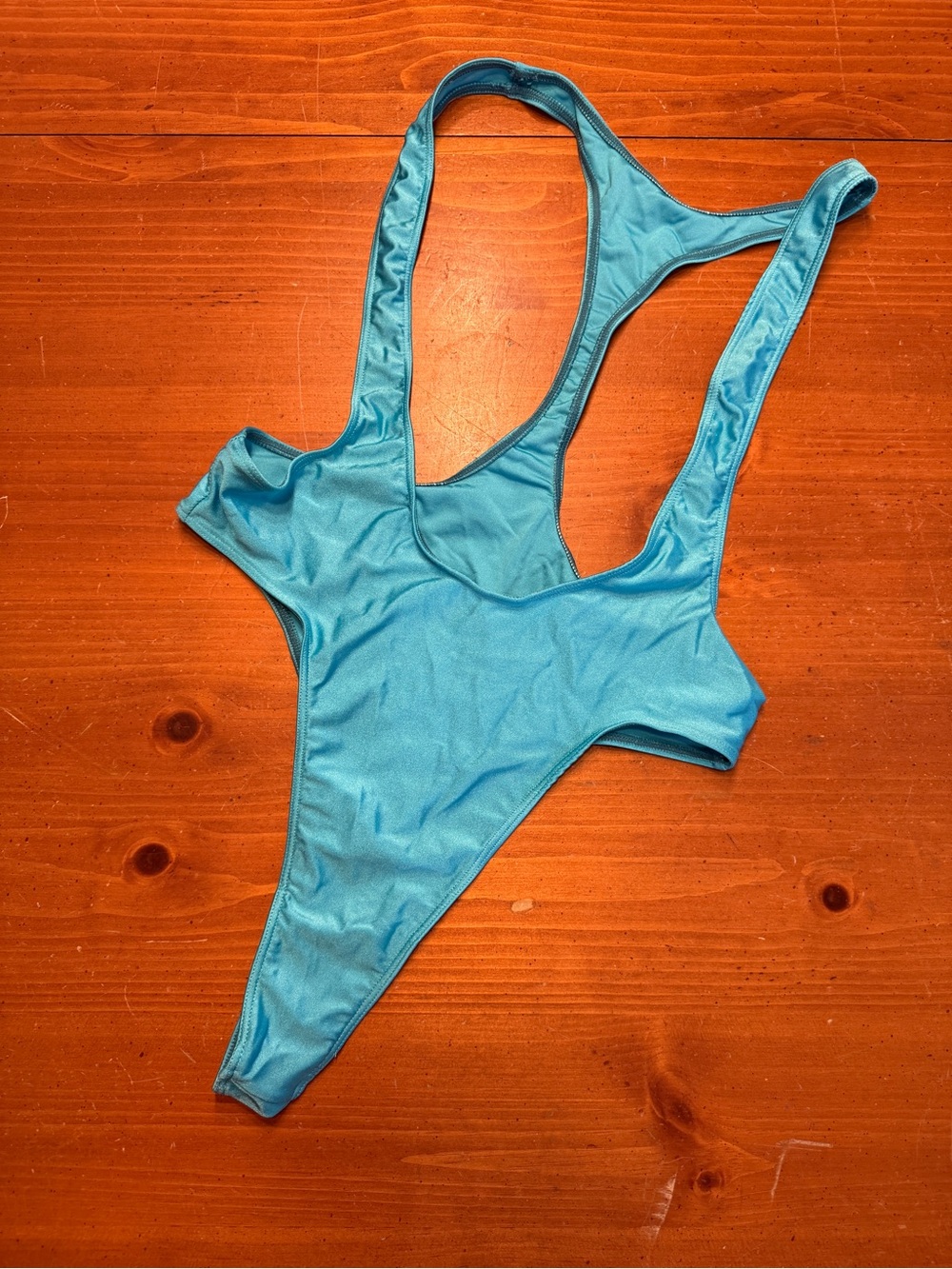 Bright Aqua High-Cut One-Piece Swimsuit